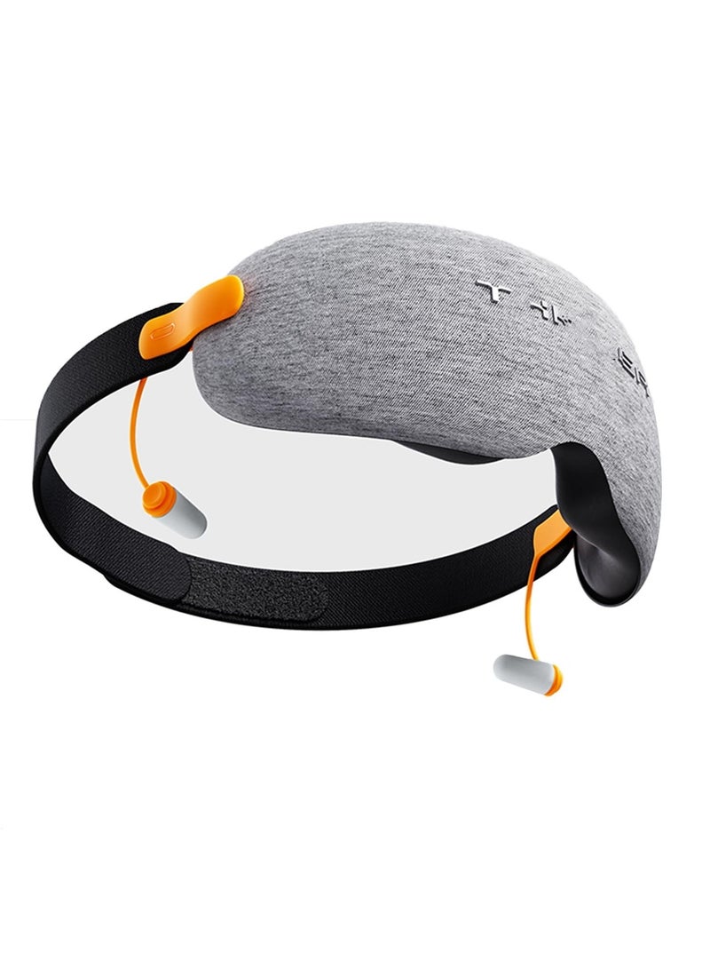 KASTWAVE Noise Cancelling Sleep Mask with Ear Plugs, 3D Sleeping Eye Mask for Women/Men, Adjustable Blindfold Eye Covers for Sleep/Travel/Airplane - Grey - Image 1