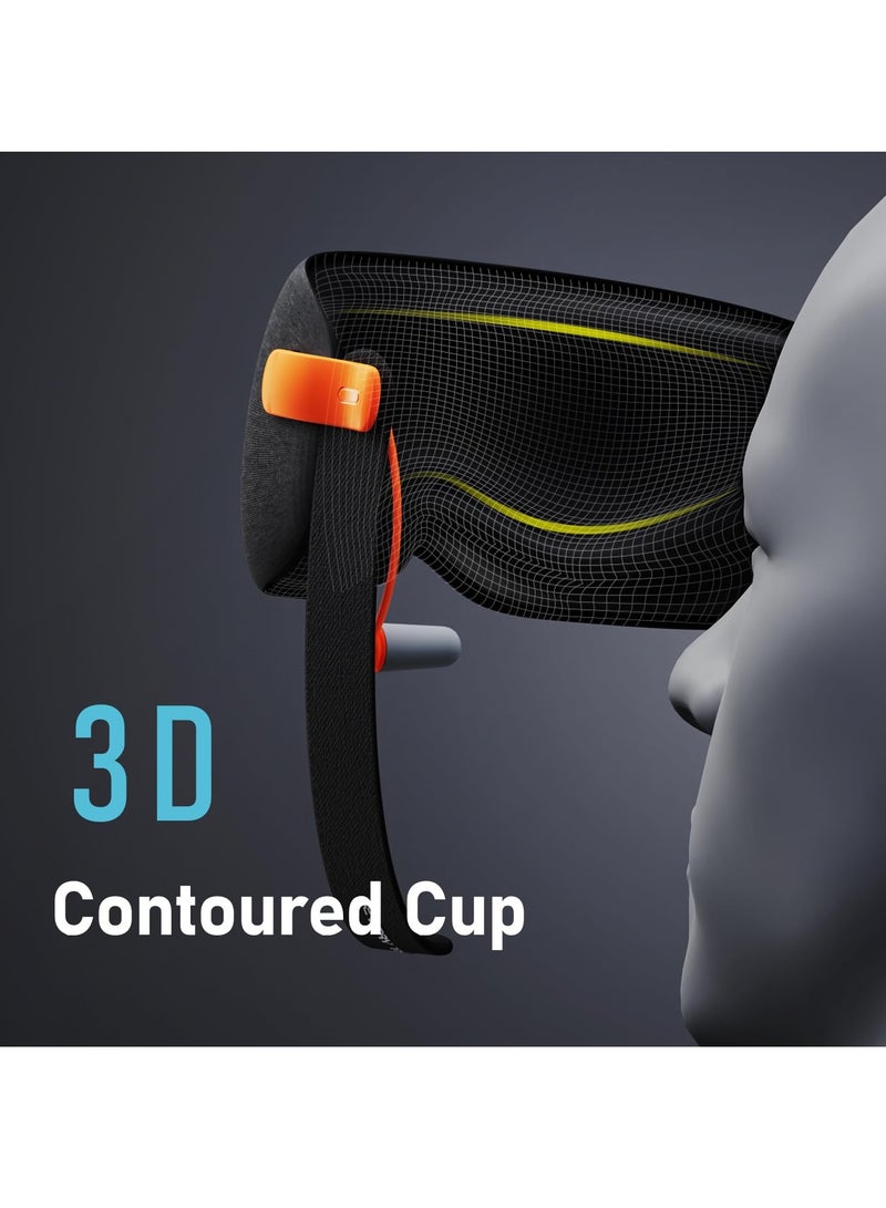 KASTWAVE Noise Cancelling Sleep Mask with Ear Plugs, 3D Sleeping Eye Mask for Women/Men, Adjustable Blindfold Eye Covers for Sleep/Travel/Airplane - Grey - Image 4