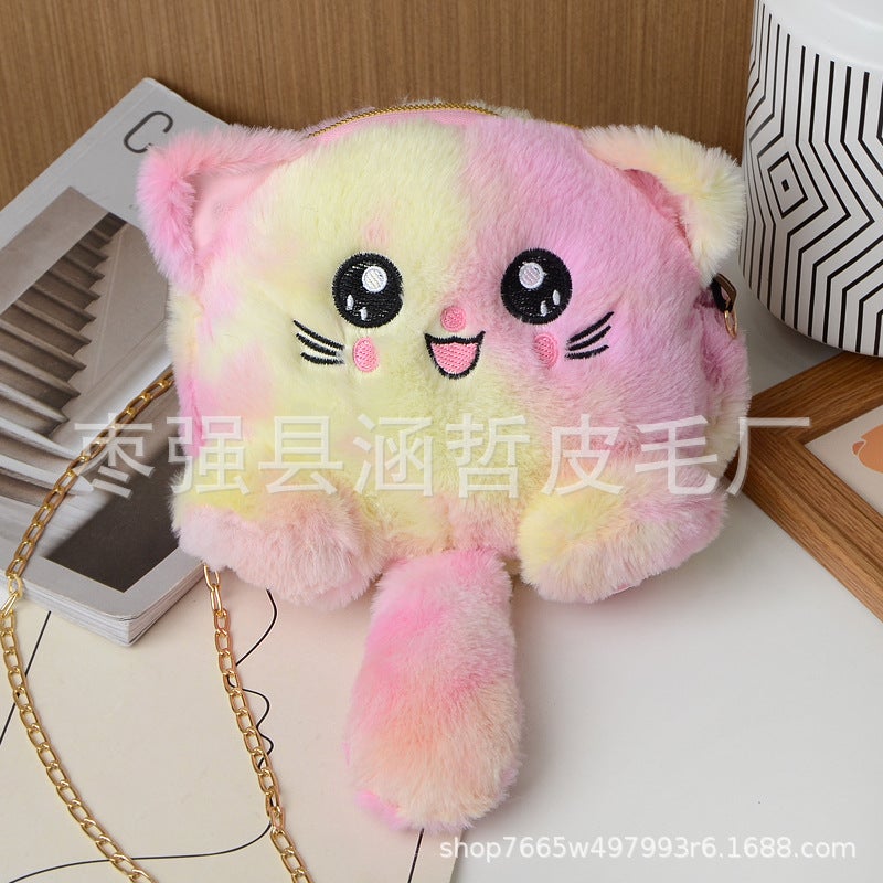 New Korean Cartoon Plush Coin Purse Cat Cute Doll School Bag Fashionable Soft Cute College Style Kitten Bag - Image 4