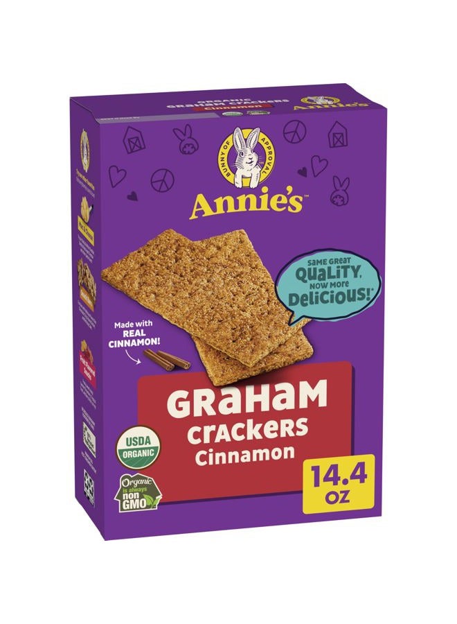 Annies Organic Graham Crackers, Cinnamon, Whole Grain, 14.4 oz. - Image 1