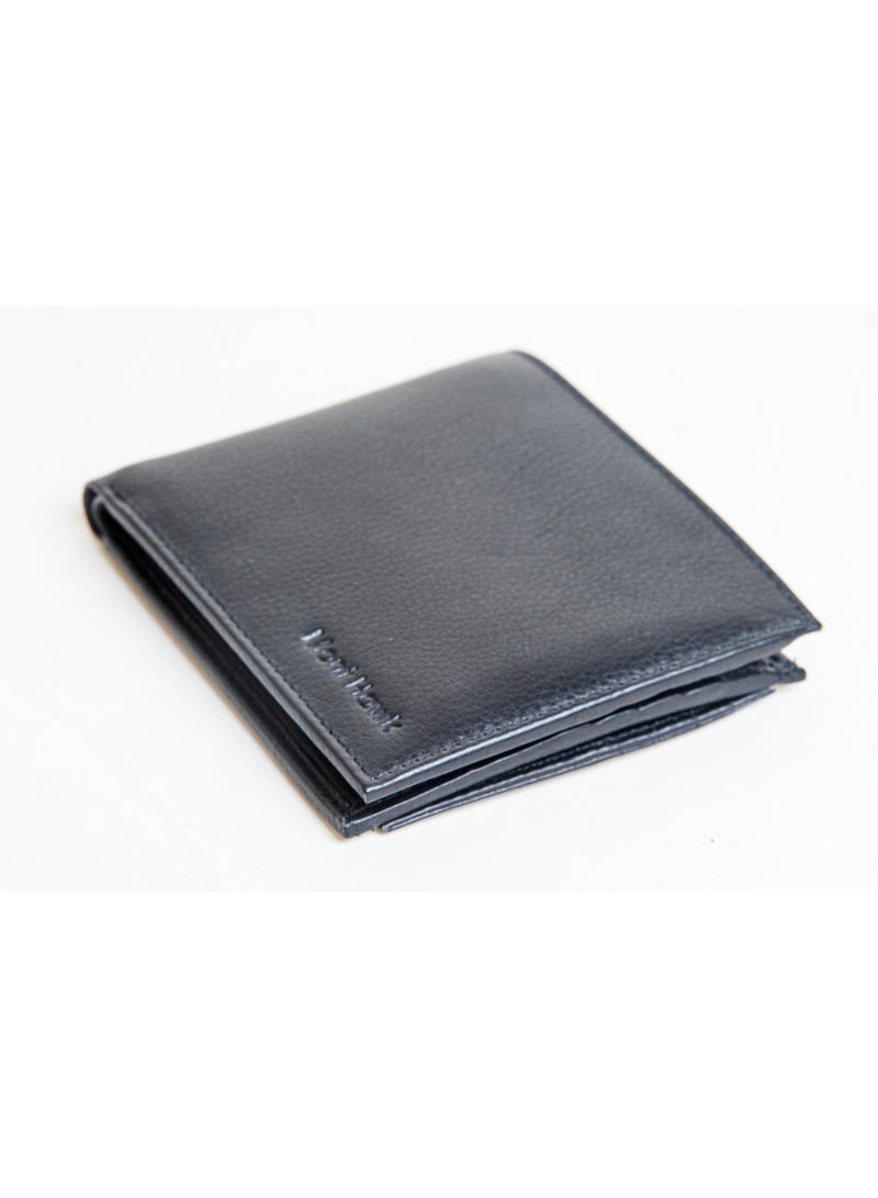 Mont Hawk Men's Genuine Leather Wallet with Removable Card Holder – Premium Bifold Wallet, Slim Leather Wallet, Credit Card Holder, Cash Wallet with Gift Box, Black - Image 1