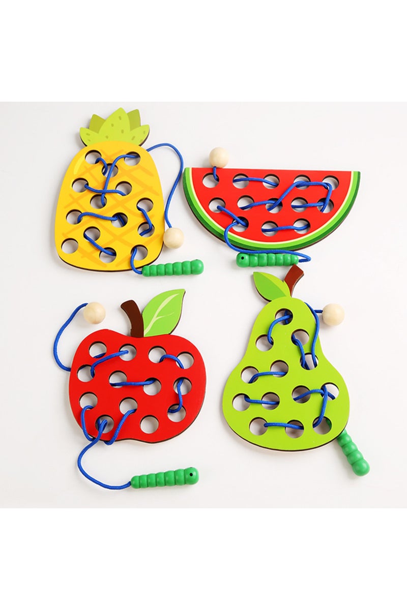 erorex Caterpillars Eat Fruits Threading Toys Fine Motor Training - Image 4