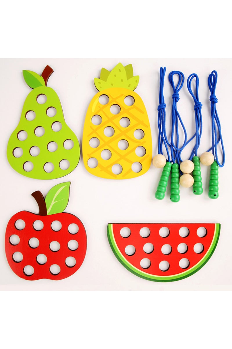 erorex Caterpillars Eat Fruits Threading Toys Fine Motor Training - Image 5