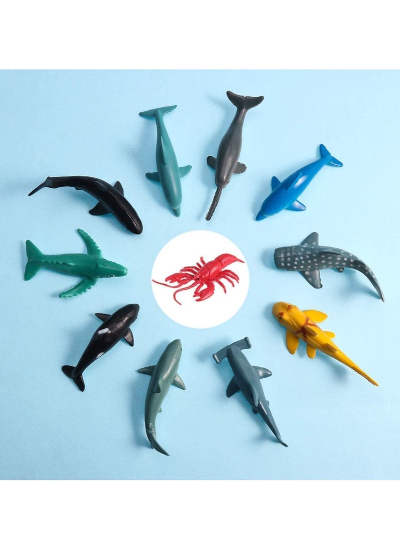 Sea Fish Figures Ocean Animal Figurine Toys Plastic Shark Model for Children Kids Toddler 24pcs (Mix Model)  - Image 3