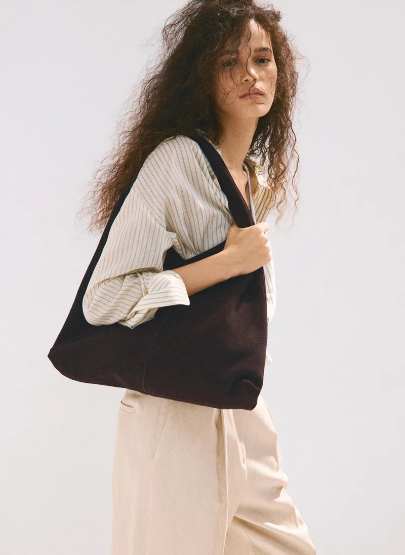 Mango  Suede Shopper Bag for Women | Best Price UAE