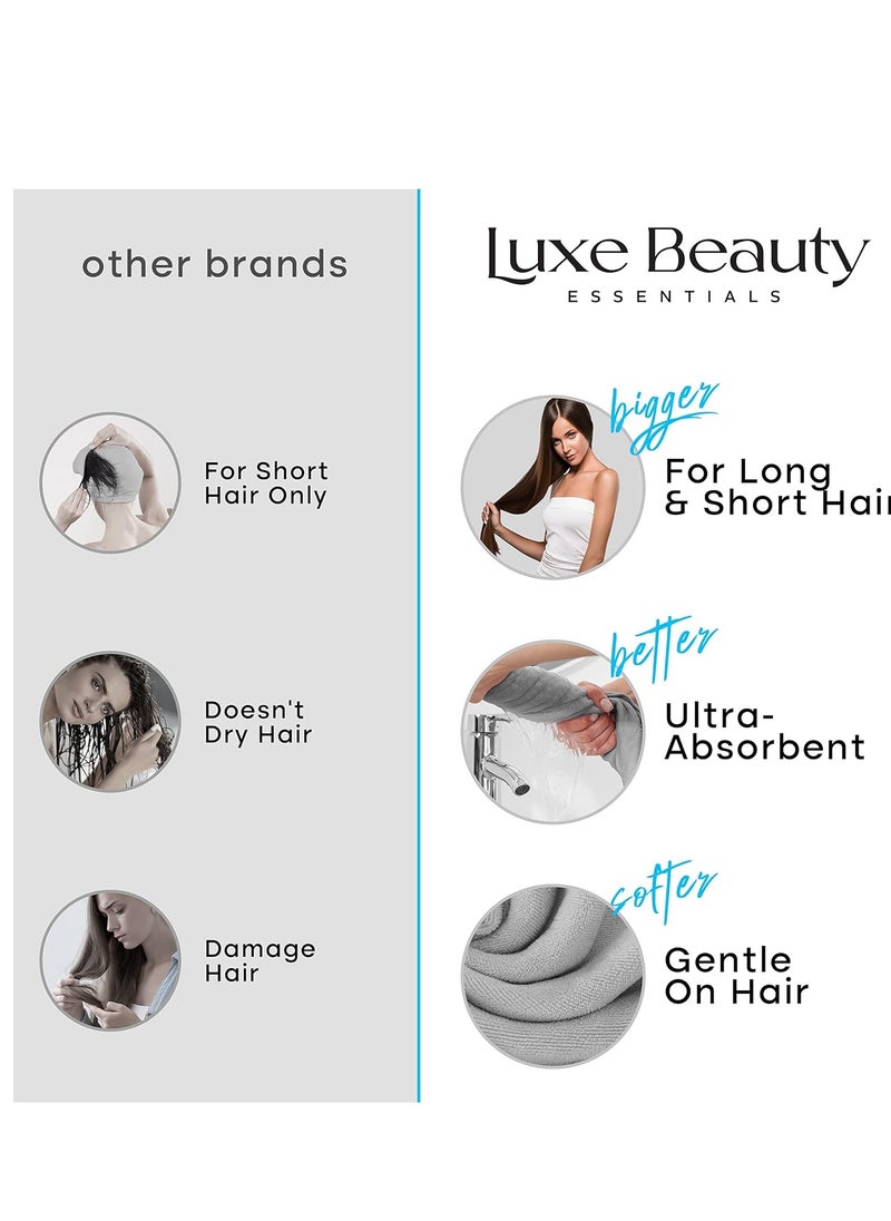 Luxe Beauty Essentials - Luxe Beauty Microfiber Hair Towel Wrap for Women, Absorbent Microfiber Towel for Hair,Hair Drying Towels,Hair Wet Hair Wrap Towels, Perfect Curly Hair Towel for Plopping - Image 1