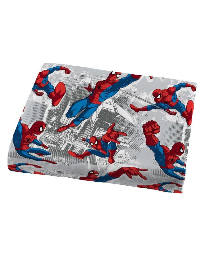 Jay Franco Kids Sheet Set with Fitted Flat Sheets Pillow Cover UltraSoft Bedding with Pillowcase for Room Decor White Spiderman 3 Piece Twin - Image 2