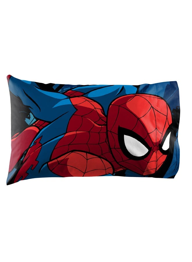 Jay Franco Kids Sheet Set with Fitted Flat Sheets Pillow Cover UltraSoft Bedding with Pillowcase for Room Decor White Spiderman 3 Piece Twin - Image 4
