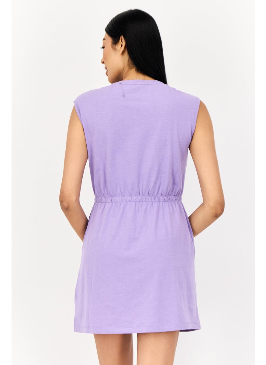 ONLY Women Plain Casual Mini Dress, Purple  - Image 2