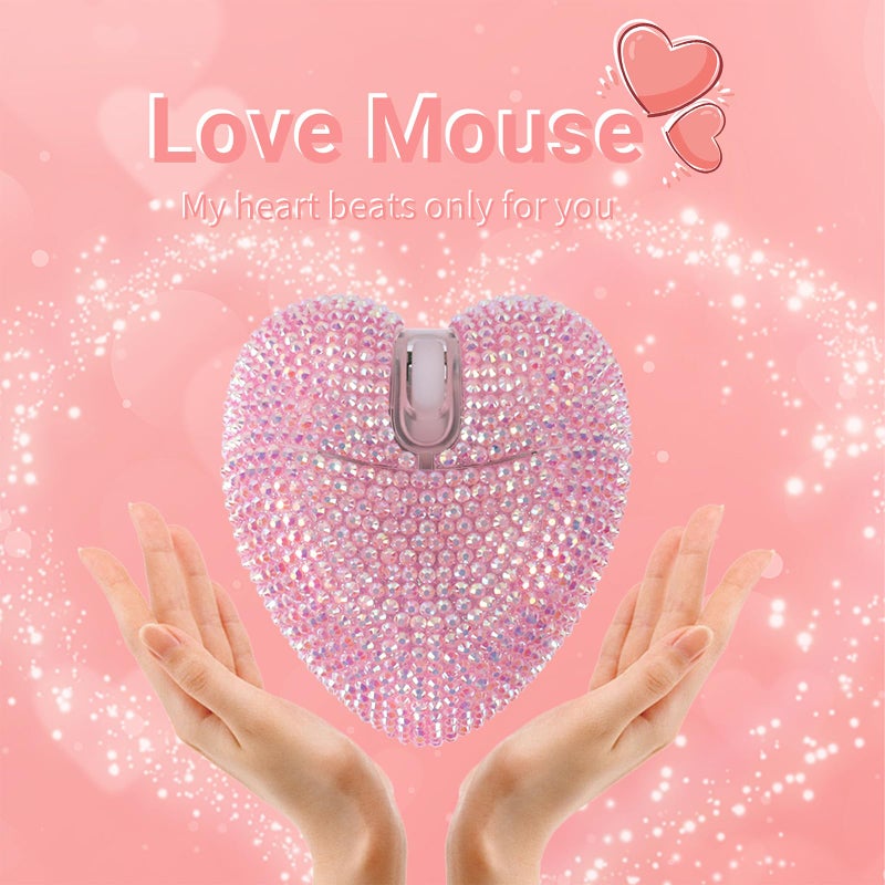 elec Space Stylish Heart-Shaped Wireless Bluetooth Mouse â€“ Rechargeable, Silent, RGB Light and Perfect for Laptop & PC - Image 2