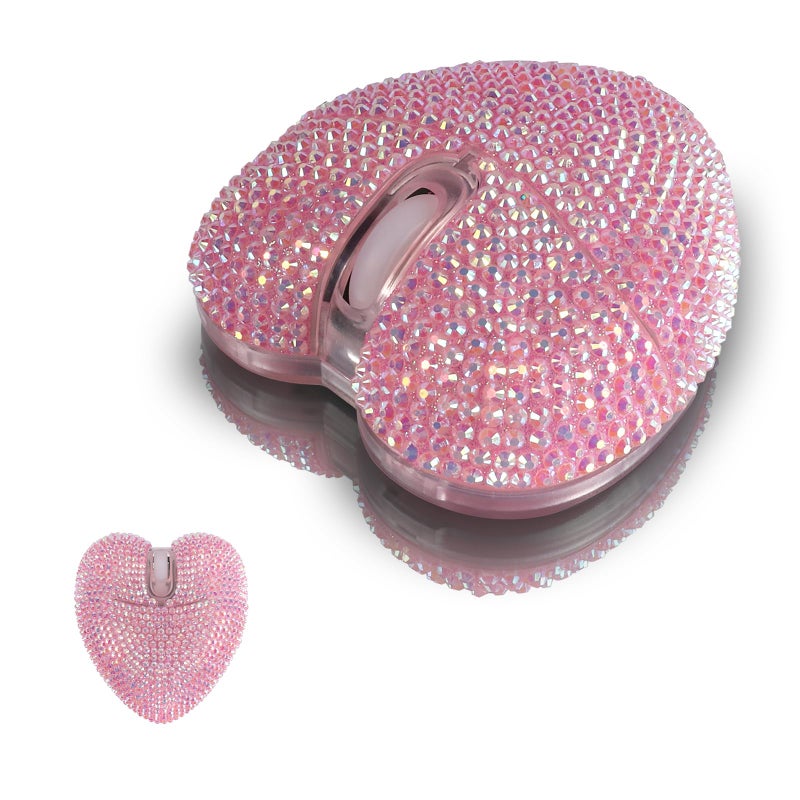 elec Space Stylish Heart-Shaped Wireless Bluetooth Mouse â€“ Rechargeable, Silent, RGB Light and Perfect for Laptop & PC - Image 1