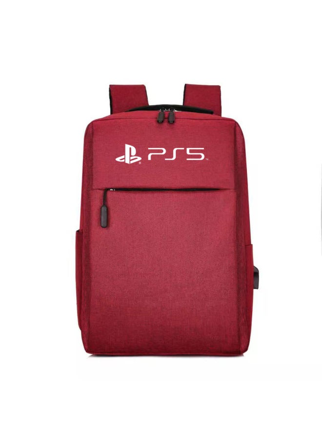 Ps5 Host Bag Storage Five-in-one Multi-Purpose Game Machine Storage Bag Portable Portable Ps5 Host Storage Bag-Product Color:PS5 Red Backpack  - Image 1