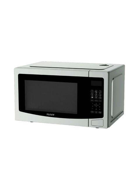 Flexy Microwave Oven 30L, 900W, Grill Function, 220V, 10 Power Levels, 8 Auto Menus, 99-Min Timer, 315mm Turntable, Silver, Membrane Control, 2-Year Warranty.