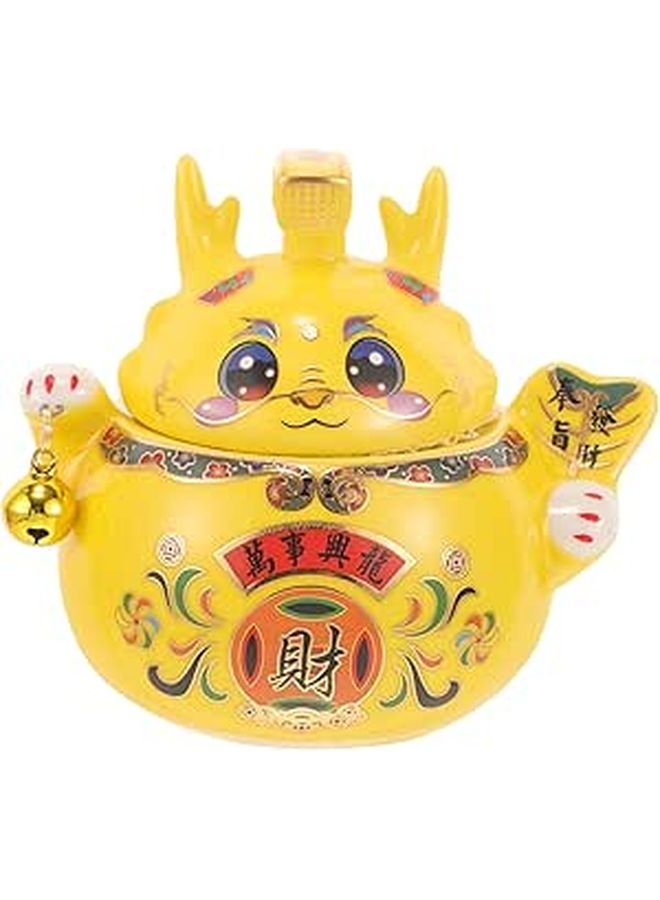 Ceramic Zodiac Dragon Canister With Lid Year Of The Dragon 2024 Decorative Tea Storage Jar Airtight Food Container For Kitchen And Home - Image 1