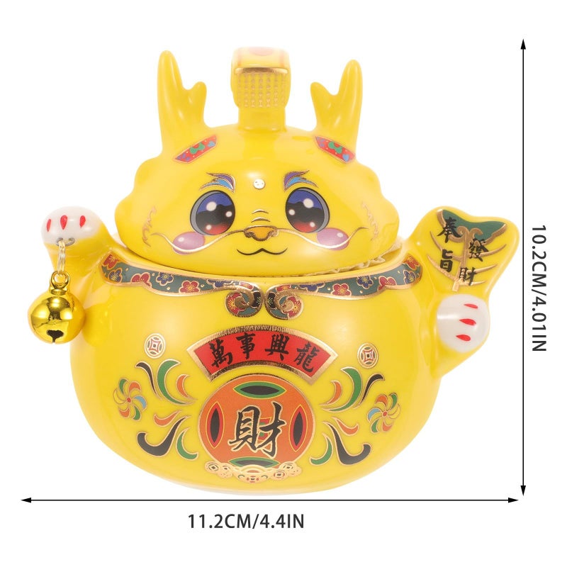 Ceramic Zodiac Dragon Canister With Lid Year Of The Dragon 2024 Decorative Tea Storage Jar Airtight Food Container For Kitchen And Home - Image 3