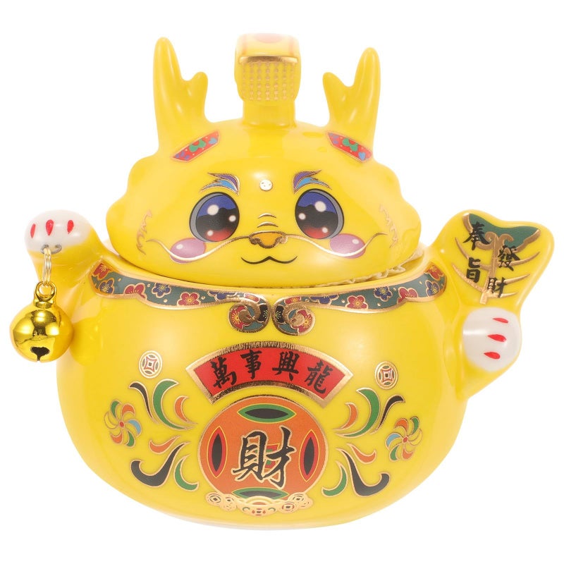 Ceramic Zodiac Dragon Canister With Lid Year Of The Dragon 2024 Decorative Tea Storage Jar Airtight Food Container For Kitchen And Home - Image 2