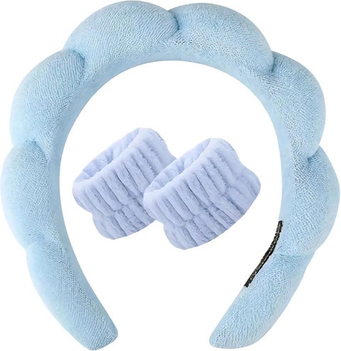 Headband and 2 Hair Bands, Women Sponge Terry Towel Headband for Skin Care, F...