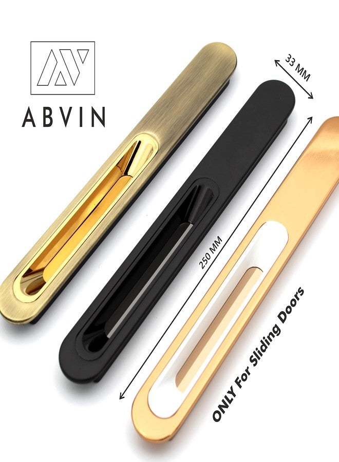 ABVIN0013 Concealed Sliding Door Handle Slide, Handles for Sliding wardrobes Only (1 Pcs) (Dual Black) - Image 2