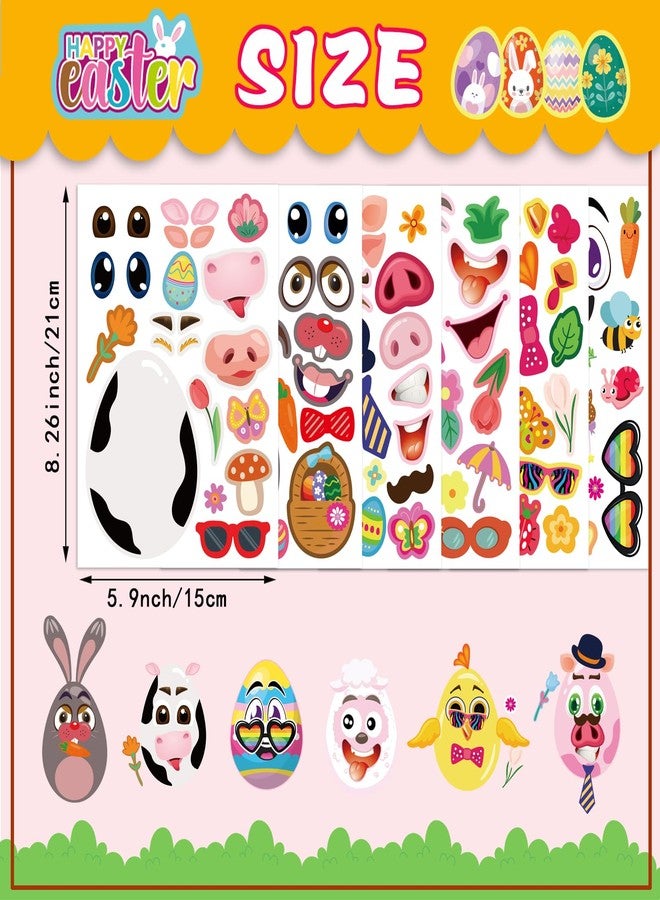 OTAITY 24 PCS Easter Stickers for Kids, Make A Face Stickers, Easter Basket Stuffers Egg-Themed Sticker for Families, Schools, Classroom Party Craft Favors - Image 3