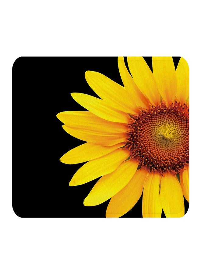 Careyoungs Sunflower Bath Rug Black and Yellow Summer Flower Absorbent Memory Foam Bathroom Mat Cover Floor Rug 29.5L x 17.7W Inches (75Lx45Wcm) - Image 1