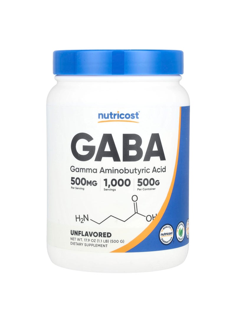GABA, Unflavored, 17.9 oz (500 g)
