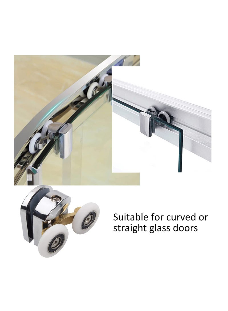 Shower Door Rollers 23mm Sliding Doors Wheels Replacement Roller Runner Wheel 2 Top  Bottom fit for Glass Holes 14mm 4Pcs - Image 3