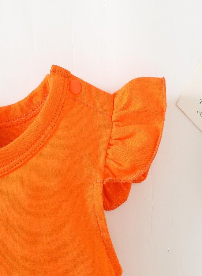 Magic Park 0-18M Infant Bodysuit Tutu Dress Baby Girl Romper Dress Toddler Solid Color Tulle Skirt Baptism Holidays Outfits (Orange, 0-3 Months) - Image 3