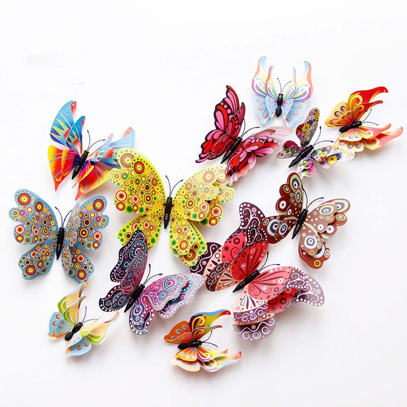 Opseam ديكور جدار الفراشة Opseam 24/48 PCS ملصقات الفراشات ثلاثية الأبعاد لزخارف الحفلات مع المغناطيس (CIRCL 48) - Image 1