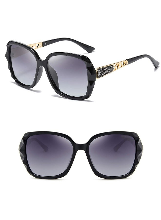 Sunglasses Women Butterfly Artistic Frame Diamond Decoration UV400 Protection Polarized Ladies Fashion Sunglass with Glasses Bag and Cloth High Quality Black Beach Trips City Sightseeing Driving Daily Street Style - Image 2