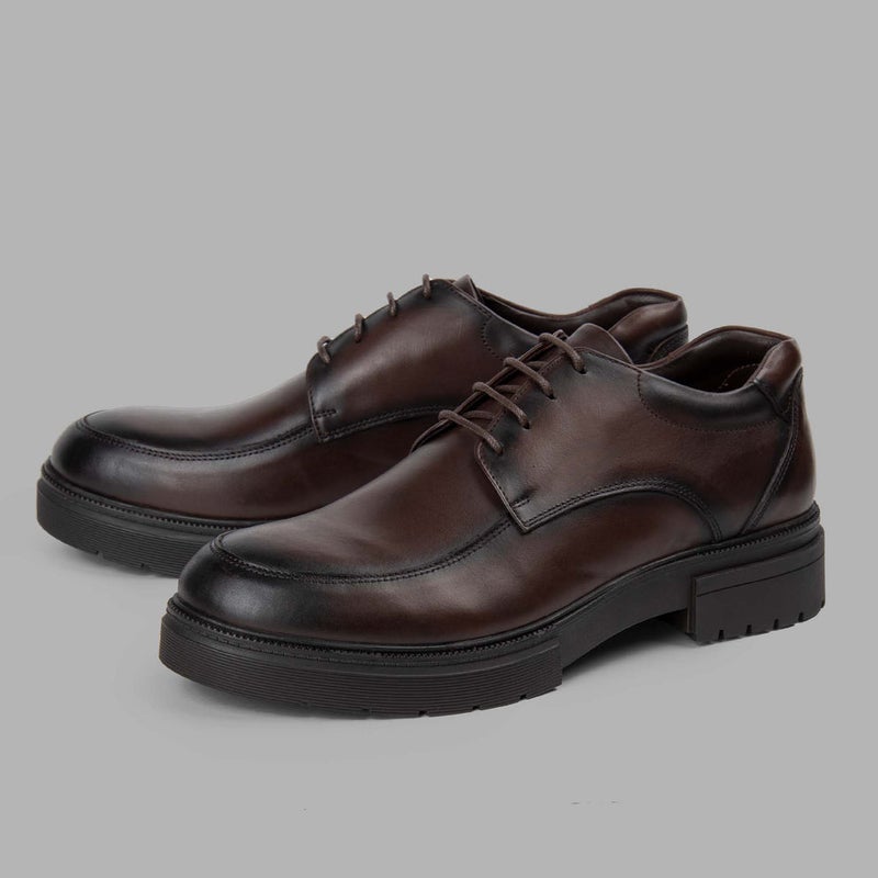 Brio ‏BRIO Genuine Leather Moc Toe Derbys – Brown