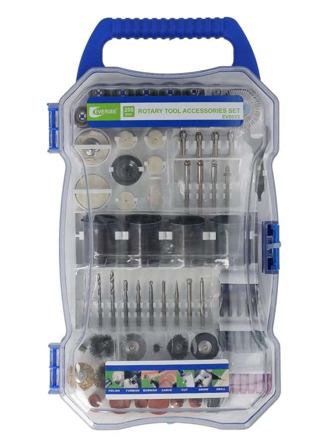 إيروريكس مجموعة ملحقات الأدوات الدوارة مكونة من 208 قطعة متعددة الألوان - Image 2