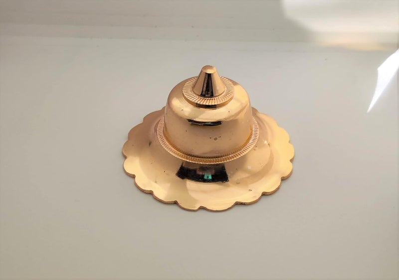 BRASS INDIA Full Brass Temple Floral Dome Model 833 Furniture Decorative Dome Material Heavy Brass Finish Brass Gold Size 3 inches Small Weight 130 GMS pp Pack of 5 - Image 1