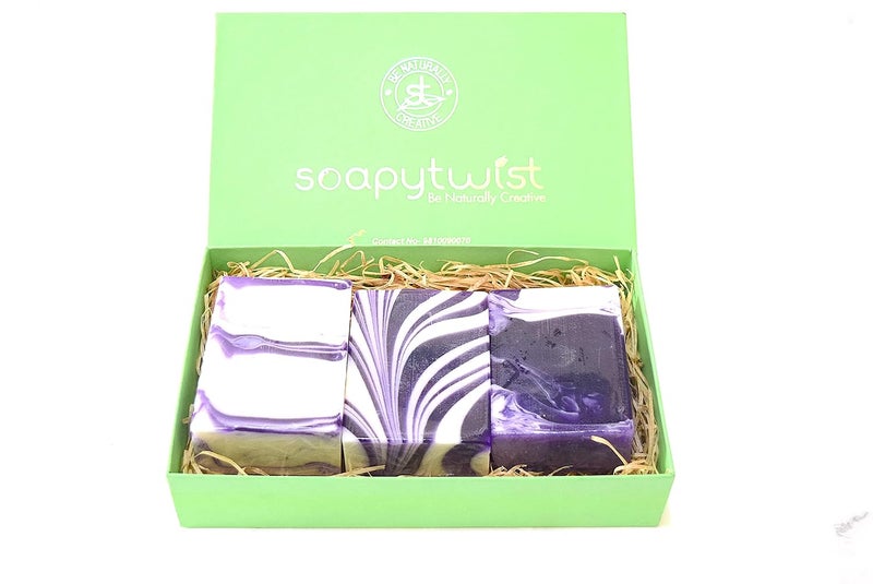 Soapy Twist Swirling Bathing Bars Pack of 3 Soap Bar Lavender - Image 1