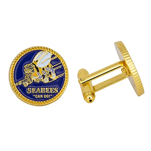 Desert Cactus United States Navy Cufflinks Formal Wear US Navy (Cufflinks - Seabees) - Image 1