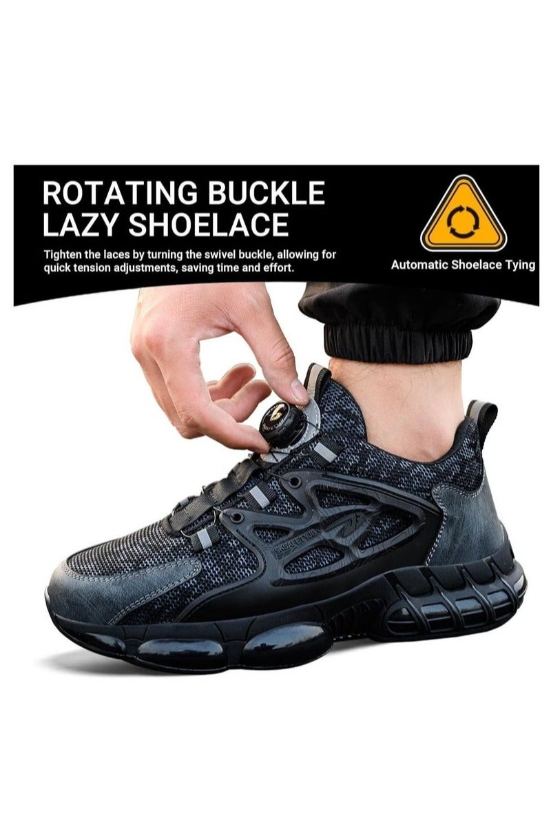 Steel Toe Shoes for Men Lightweight Safety Shoes Comfortable Puncture Proof Slip On Indestructible Work Shoes - Image 5