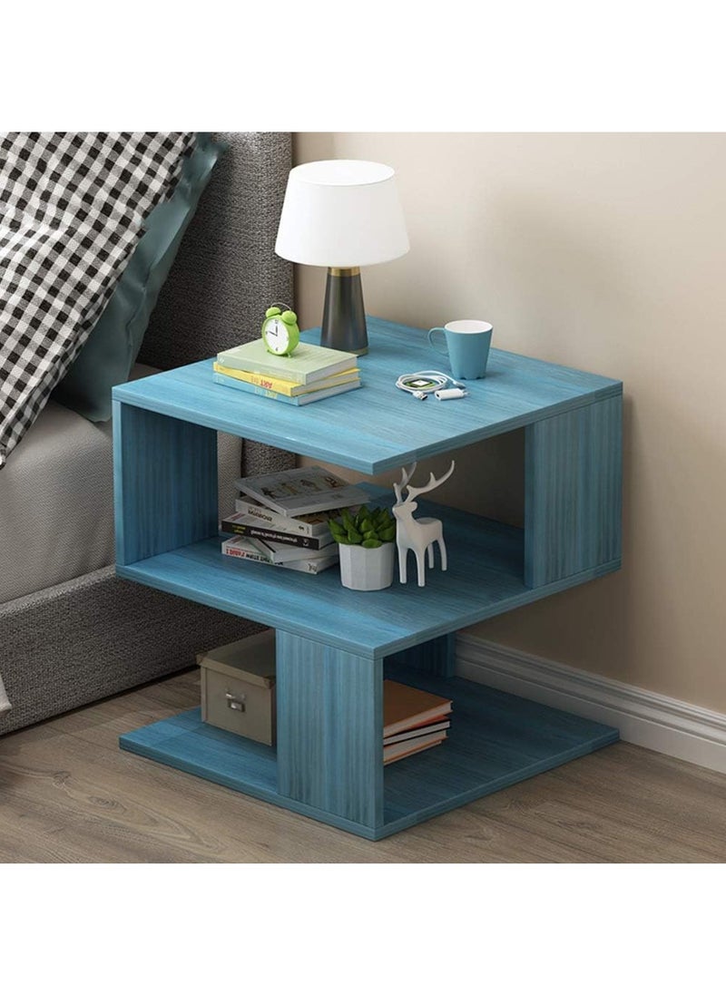 Bedroom nightstands,Simple and Stylish Design,Two Colors Available,economical Storage,Space Saving,Solid Wood Leg Design,Suitable for a Variety of Scenes.(Blue)