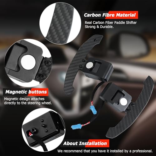 QYMOPAY Carbon Fibre Paddle Extensions for BMW M2 M3 M4 Magnetic Steering Wheel Paddle Shifters for Toyota A90 Supra for MK5 - Image 3