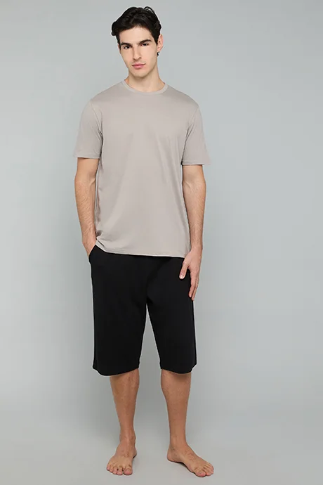 R&B Solid Lounge Shorts with Drawstring Waist