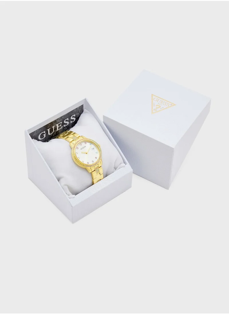 GUESS Three Of Hearts Steel Strap Analog Watch