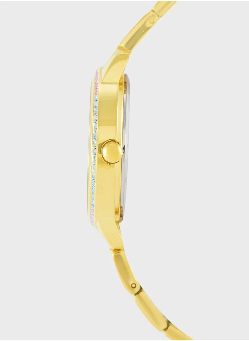 GUESS Three Of Hearts Steel Strap Analog Watch