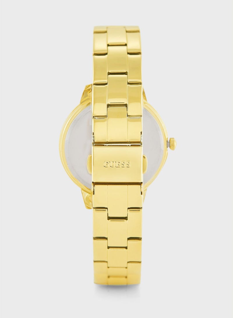 GUESS Three Of Hearts Steel Strap Analog Watch - Image 4