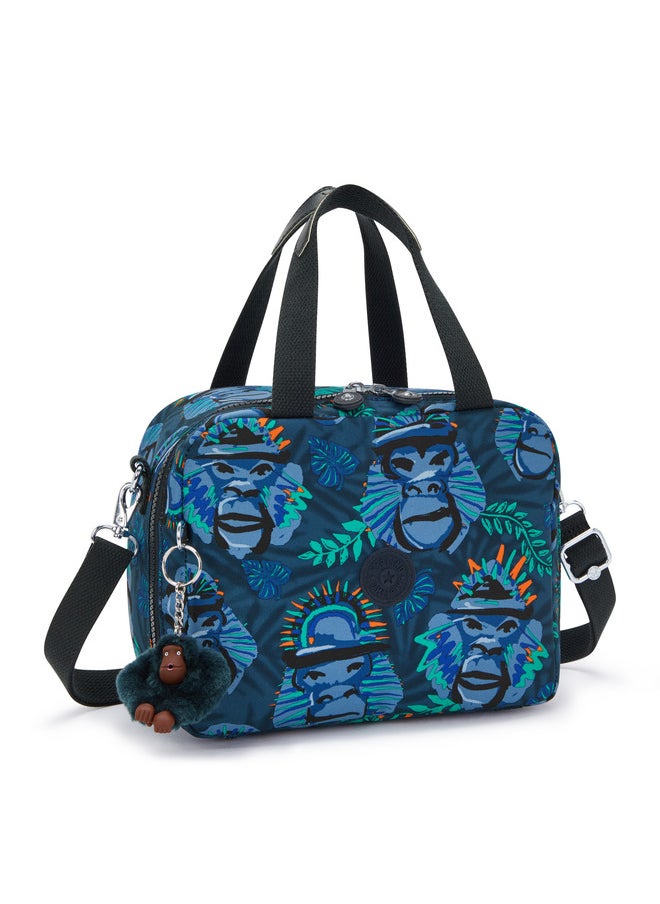kipling Miyo Blue Monkey Fun Large Lunch Bag With Trolley Sleeve  - Image 4