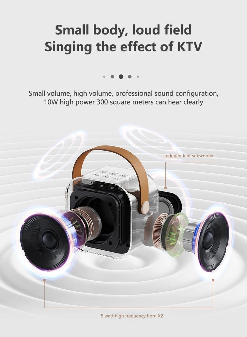 🎶 **K12 Portable Bluetooth Karaoke Speaker with Wireless Microphone, RGB Lights, 10W Sound Output, and 1200mAh Battery for Parties and Outdoor Fun - Image 2