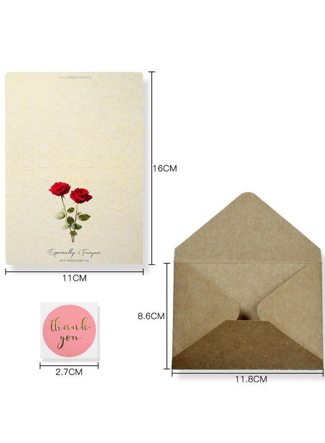 Generic 5 Packs Greeting Card Floral Designs of Greeting Cards with Envelopes, Stickers, Blank Note Cards for Friend  - Image 2