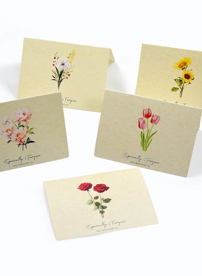 Generic 5 Packs Greeting Card Floral Designs of Greeting Cards with Envelopes, Stickers, Blank Note Cards for Friend  - Image 3