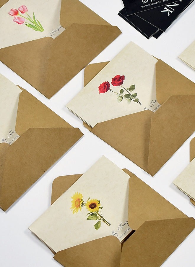 Generic 5 Packs Greeting Card Floral Designs of Greeting Cards with Envelopes, Stickers, Blank Note Cards for Friend  - Image 4