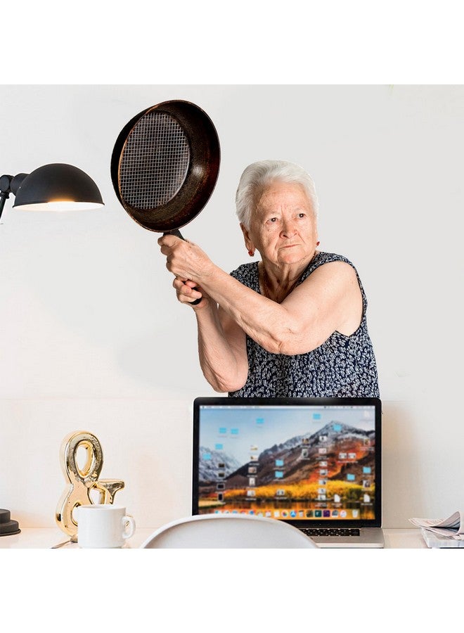 iinuu Senior Woman with Pan Wall Sticker, Old Lady Wall Decal - Image 2