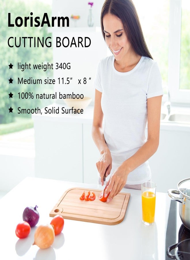 LorisArm 11.5"x 8" Small Bamboo Wood Cutting Board, Lightweight Wooden Fruit Cutting Board for Home. - Image 5