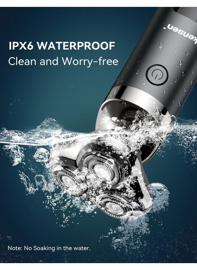 kensen - Electric Shavers For Men Kensen Electric Razor For Shaving Face Mens Rotary Shaver Rechargeable Razor For Men Waterproof Wet & Dry Led Display Cordless Rotary Shaver With Extra Replacement Blade - Image 1