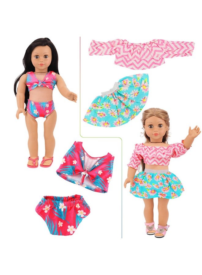 Ecore Fun 10 Sets American 18 Inch Doll Clothes - 18 Pcs Doll Clothing Doll Outfits Dress Swimsuits Jumpsuit Tights For 18 Inch Dolls Christmas Birthday Gift - Image 5
